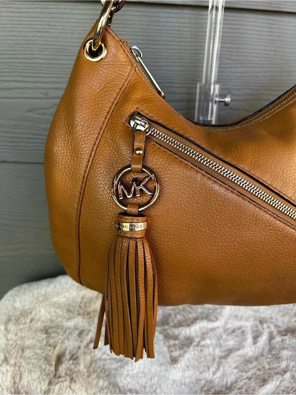 Michael Kors Leather Shoulder Hobo with Tassel - Picture 2 of 13